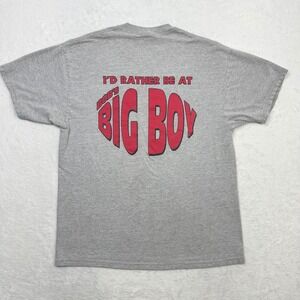 Bob's Big Boy T-Shirt Adult Large Gray Restaurant‎ Graphic Print Hanes Beefy-T